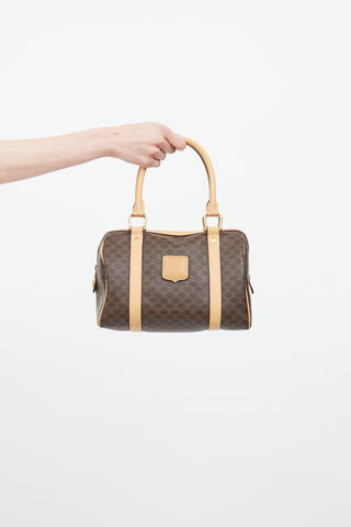 Celine Brown Macadam Boston Monogram Bag