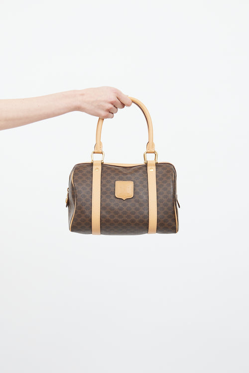 Celine Brown Macadam Boston Monogram Bag