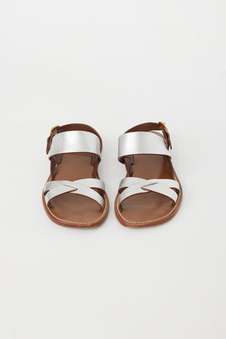Celine Brown & Silver Strappy Sandal