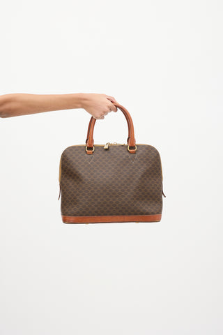 Celine Brown Triomphe Macadam Top Handle Bag