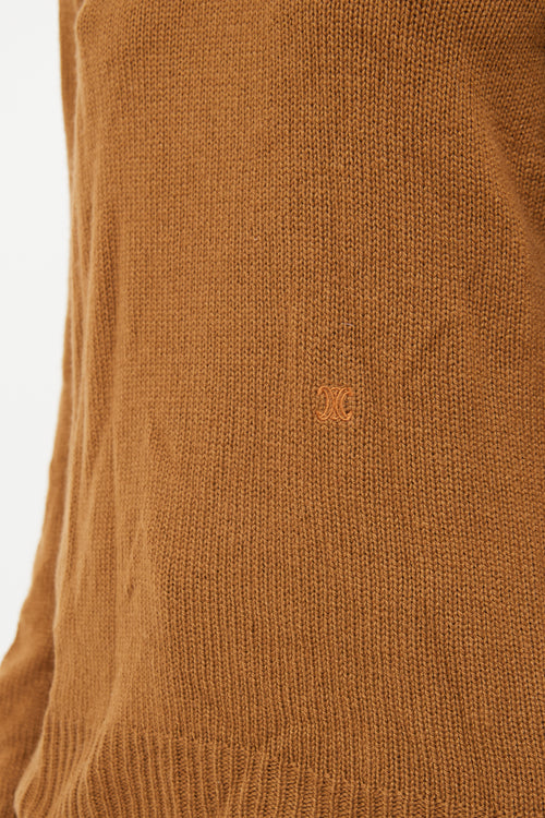 Celine Brown Turtkleneck Long Sleeve Sweater