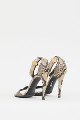 Celine Brown Exotic Leather Strappy Heel