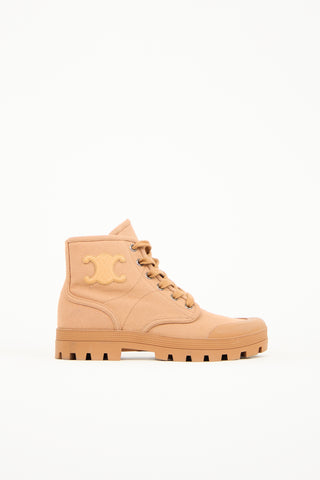 Celine Canvas Patapan Ankle Boot