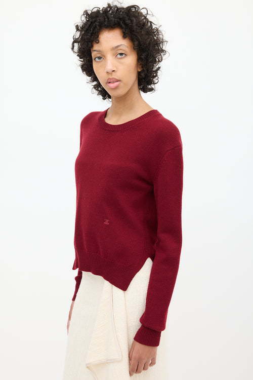 Celine Burgundy Cashmere Triomphe Sweater