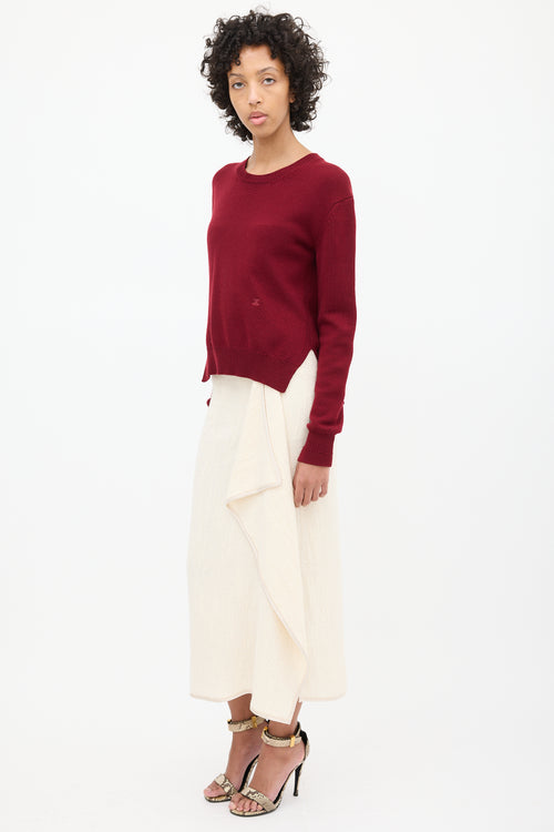 Celine Burgundy Cashmere Triomphe Sweater