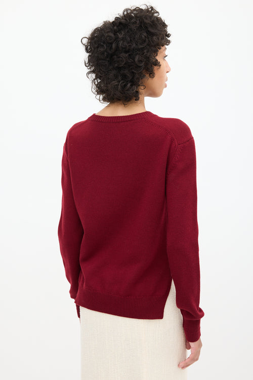 Celine Burgundy Cashmere Triomphe Sweater