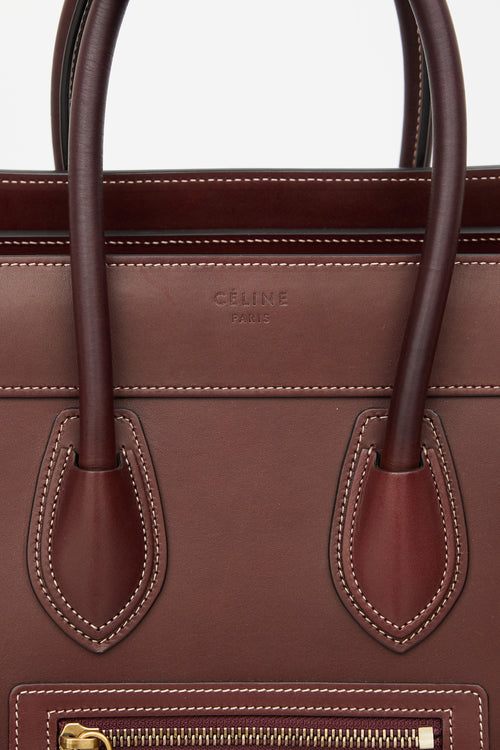 Celine 2015 Brown Micro Luggage Tote Bag