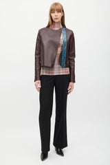 Celine Burgundy & Multicolour Leather Jacket