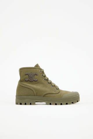 Celine Canvas Patapan Ankle Boot