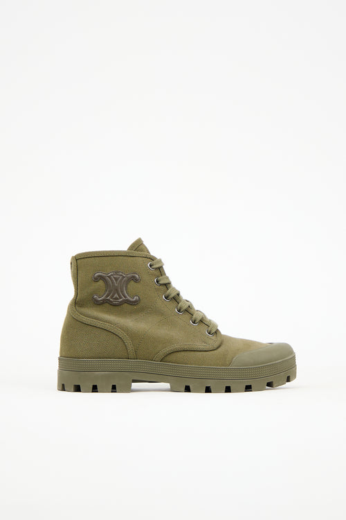 Celine Canvas Patapan Ankle Boot