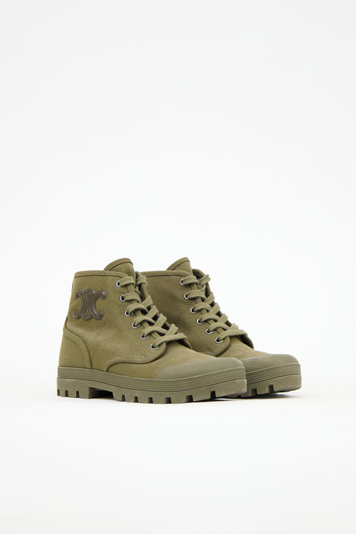 Celine Canvas Patapan Ankle Boot