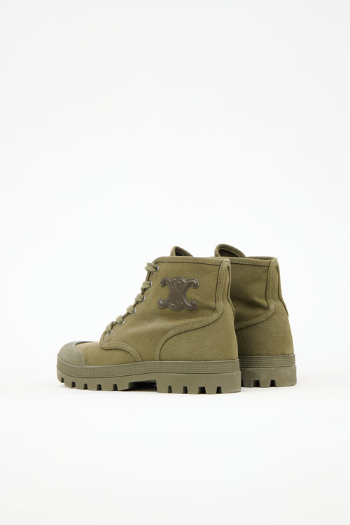 Celine Canvas Patapan Ankle Boot