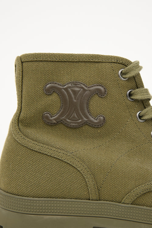 Celine Canvas Patapan Ankle Boot