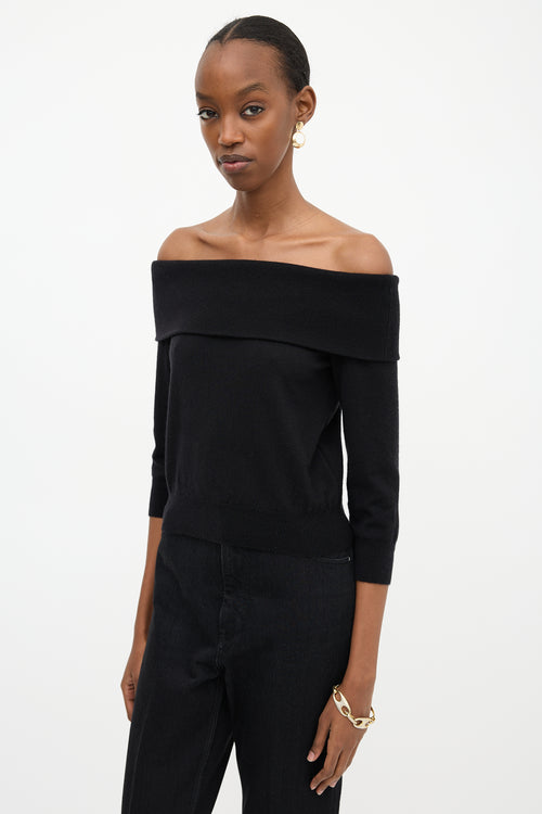 Celine Cashmere Off Shoulder  Sweater