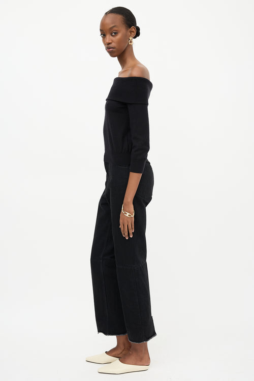 Celine Cashmere Off Shoulder  Sweater