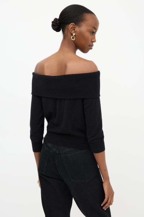 Celine Cashmere Off Shoulder  Sweater
