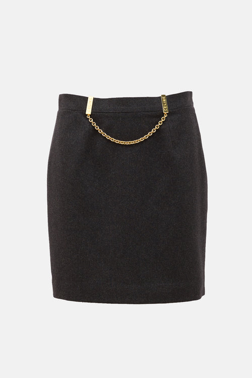 Celine Vintage Wool Chain Link Skirt