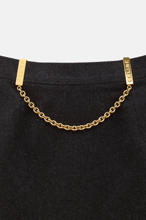 Celine Vintage Wool Chain Link Skirt