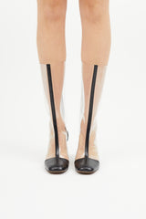 Celine Black Leather & Clear PVC Boot