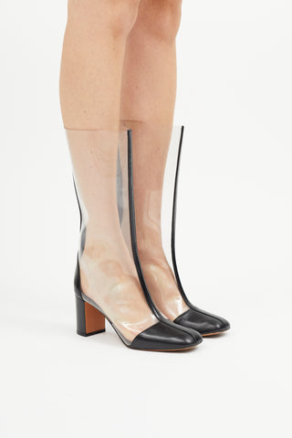 Celine Black Leather & Clear PVC Boot
