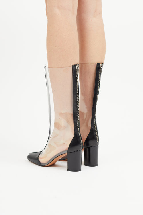 Celine Black Leather & Clear PVC Boot