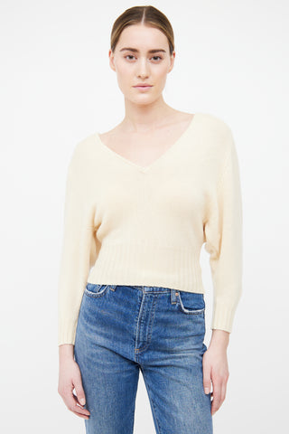Celine Cream Hooded Cashmere Sweater