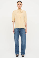 Celine Silk Jacquard Logo Blouse