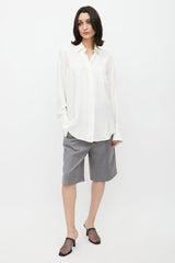 Celine Cream Satin Shirt