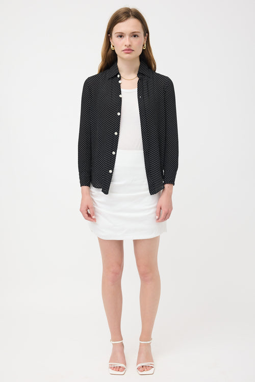 Celine Crepe Chiffon Polka Dot Shirt