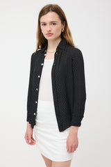 Celine Crepe Chiffon Polka Dot Shirt
