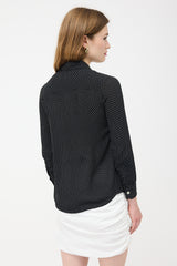 Celine Crepe Chiffon Polka Dot Shirt