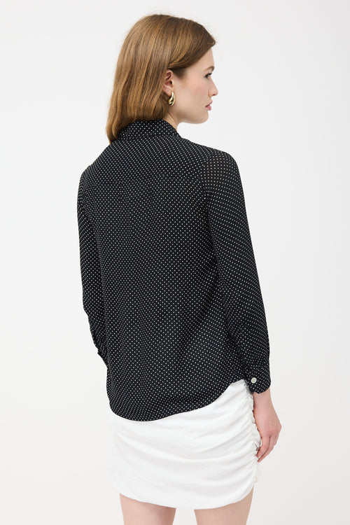 Celine Crepe Chiffon Polka Dot Shirt