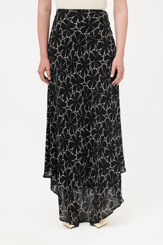 Celine Crepe Floral Maxi Skirt