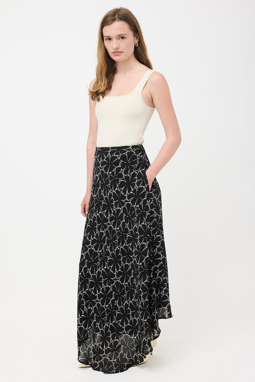 Celine Crepe Floral Maxi Skirt
