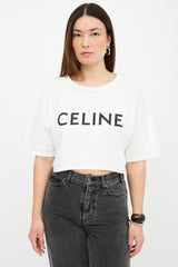 Celine Cropped Logo T-Shirt