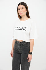 Celine Cropped Logo T-Shirt