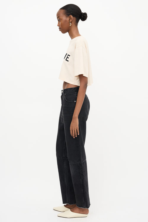Celine Cropped Logo T-Shirt