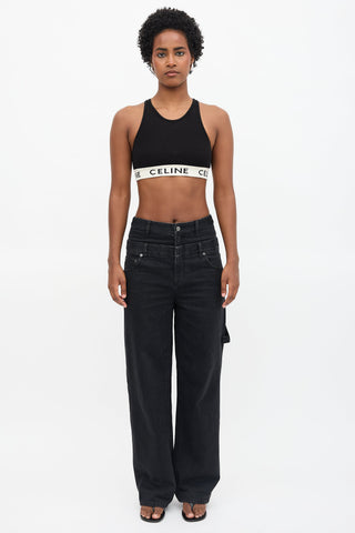 Celine Cropped Logo Tank Top