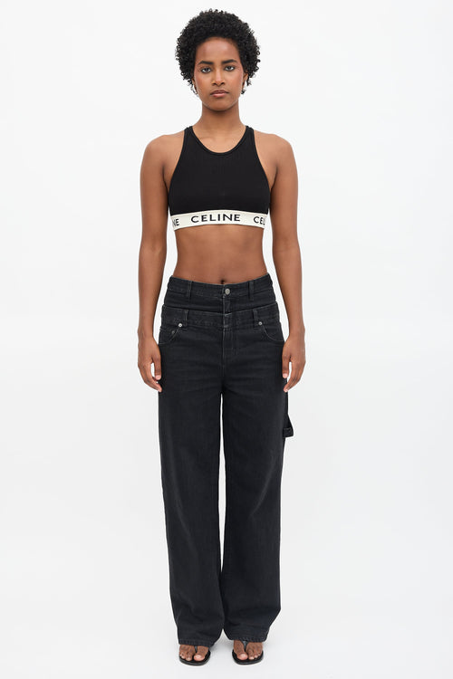 Celine Cropped Logo Tank Top