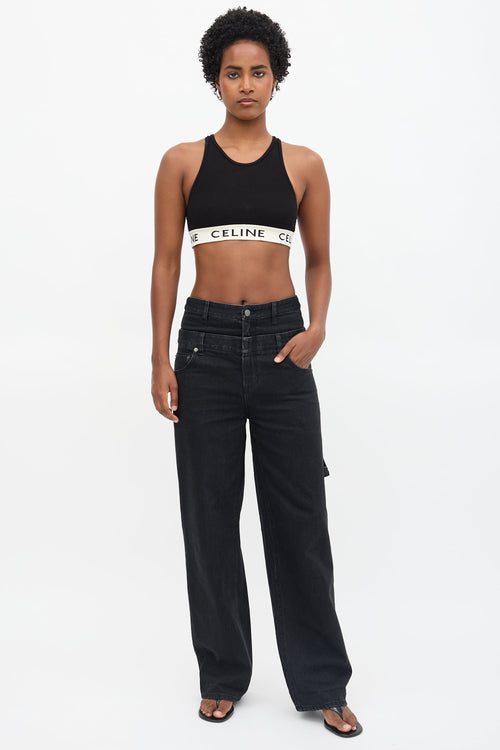 Celine Cropped Logo Tank Top