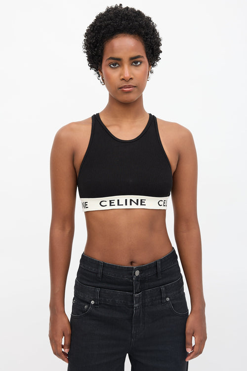 Celine Cropped Logo Tank Top