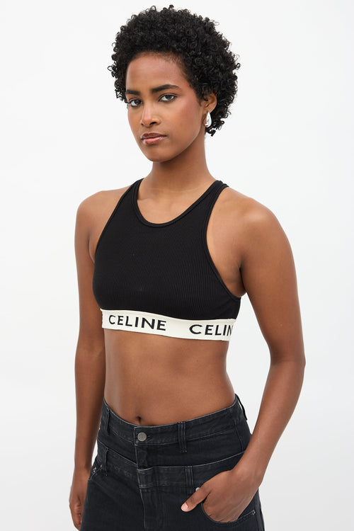Celine Cropped Logo Tank Top