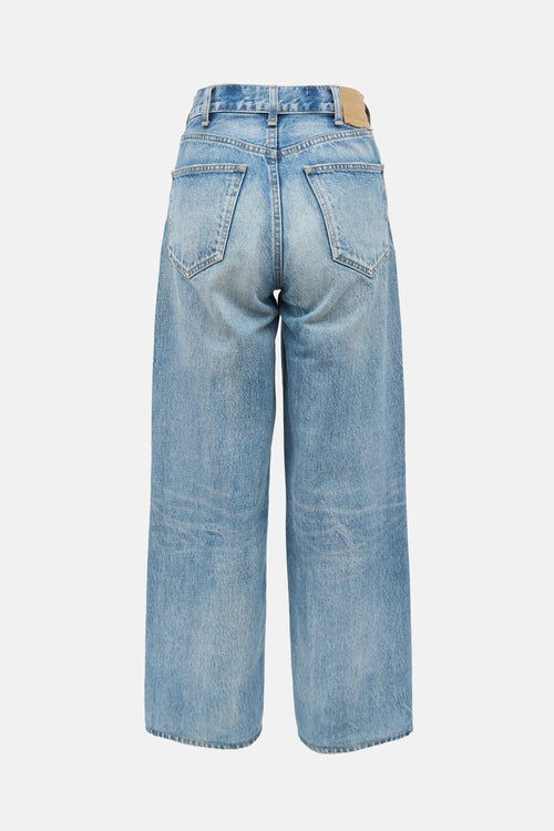 Celine Distressed Wide Leg Jeans