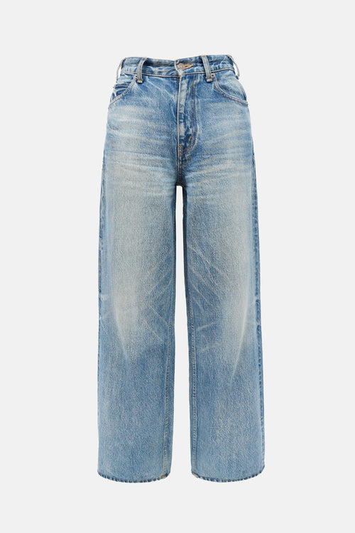 Celine Distressed Wide Leg Jeans