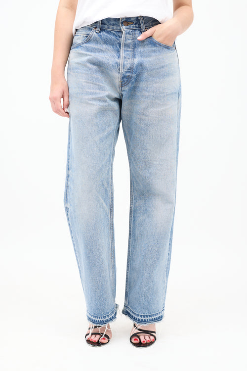 Celine Distressed Straight Leg Jeans