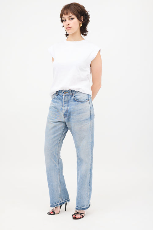 Celine Distressed Straight Leg Jeans