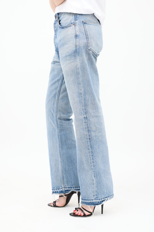 Celine Distressed Straight Leg Jeans