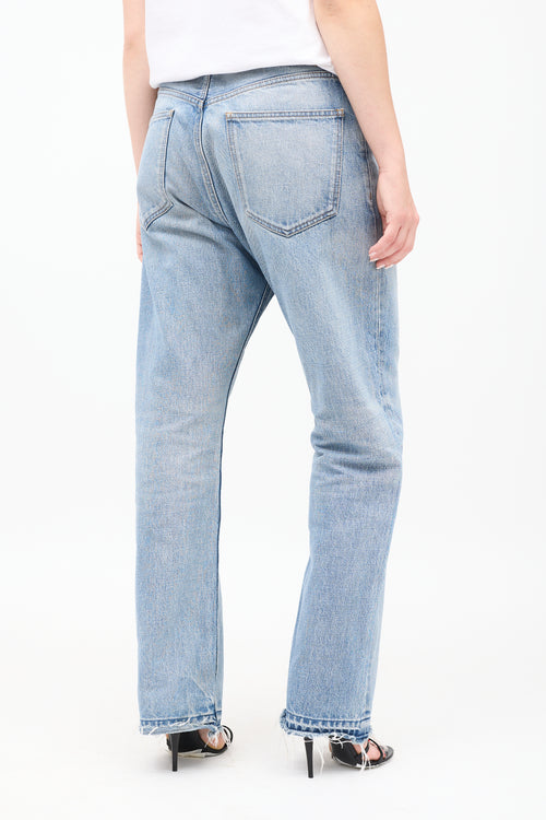 Celine Distressed Straight Leg Jeans