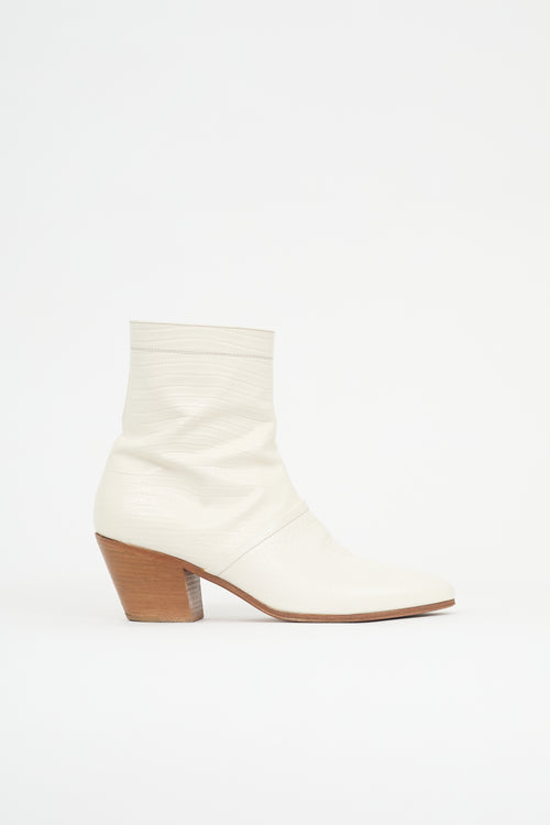 Celine Embossed Leather Boot