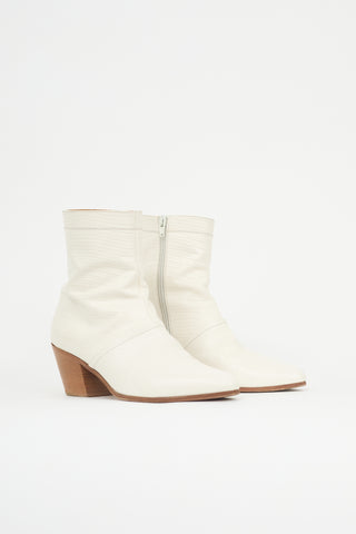 Celine Embossed Leather Boot
